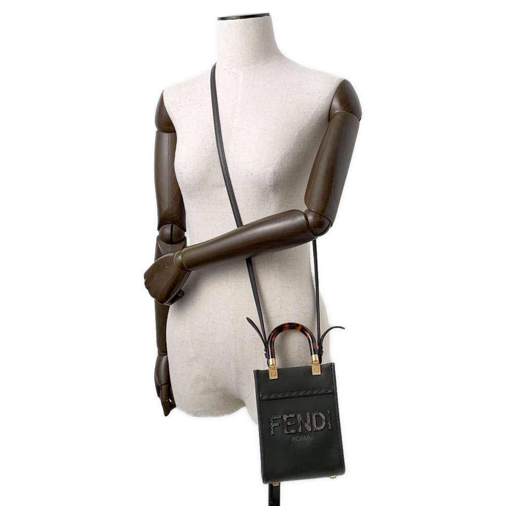 Fendi Sunshine Shopper Small Leather Python Handb… - image 4